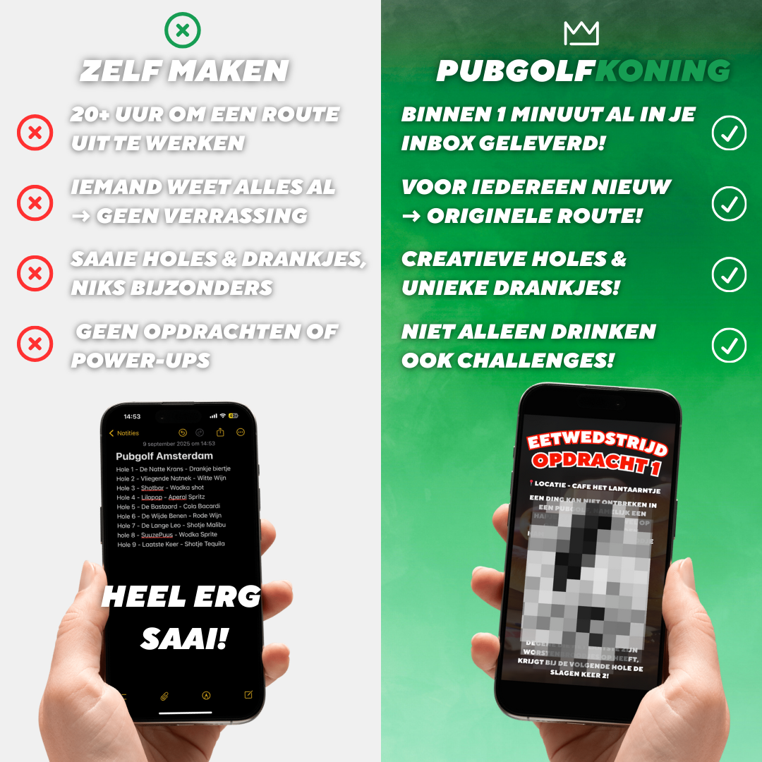 Speel Pubgolf in jouw stad – 16 kroegen, 16 drankjes & 1 winnaar! 🍻